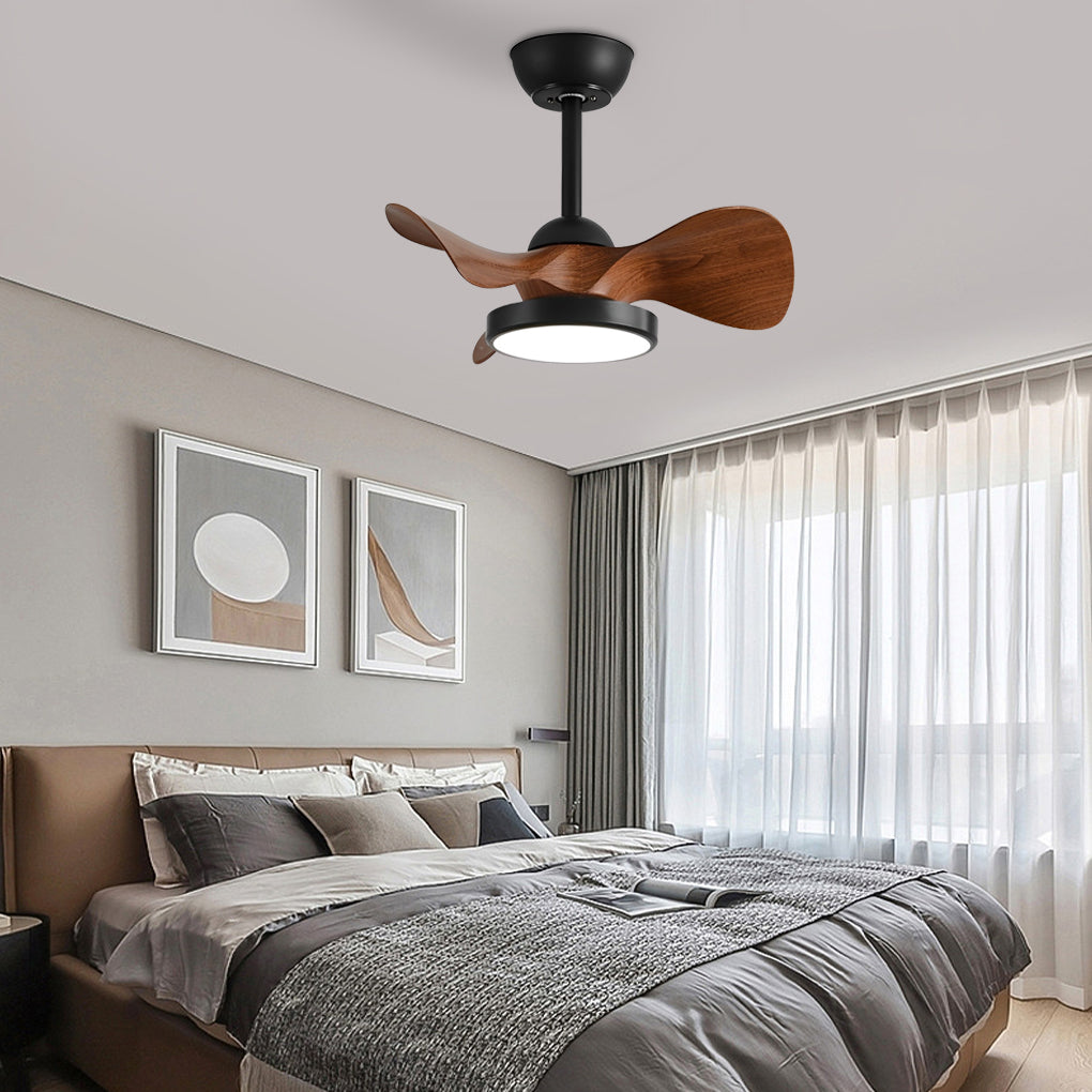 Modern 3 Blade LED Ceiling Fan with Remote Dimmable Light and Quiet Inverter Motor for Bedroom