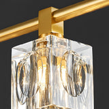 Modern Copper Crystal Cube Ceiling Light Semi Flush Mount for Living Room and Bedroom