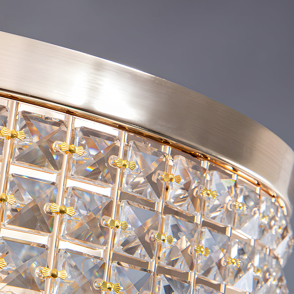 19 Inch Modern Round Crystal LED Ceiling Light Fixture for Living Room Bedroom and Hallway