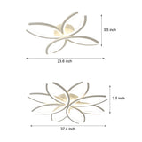 Modern Flower Shaped Acrylic LED Ceiling Light Dimmable Flush Mount Fixture for Bedroom and Living Room