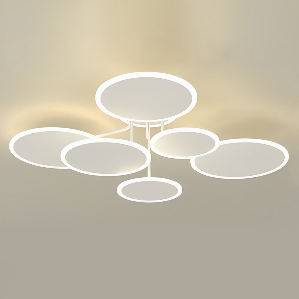 Modern Nordic Round LED Flush Mount Ceiling Light Matte White Finish with 3 Step Dimming
