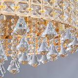 19 Inch Modern Round Crystal LED Ceiling Light Fixture for Living Room Bedroom and Hallway