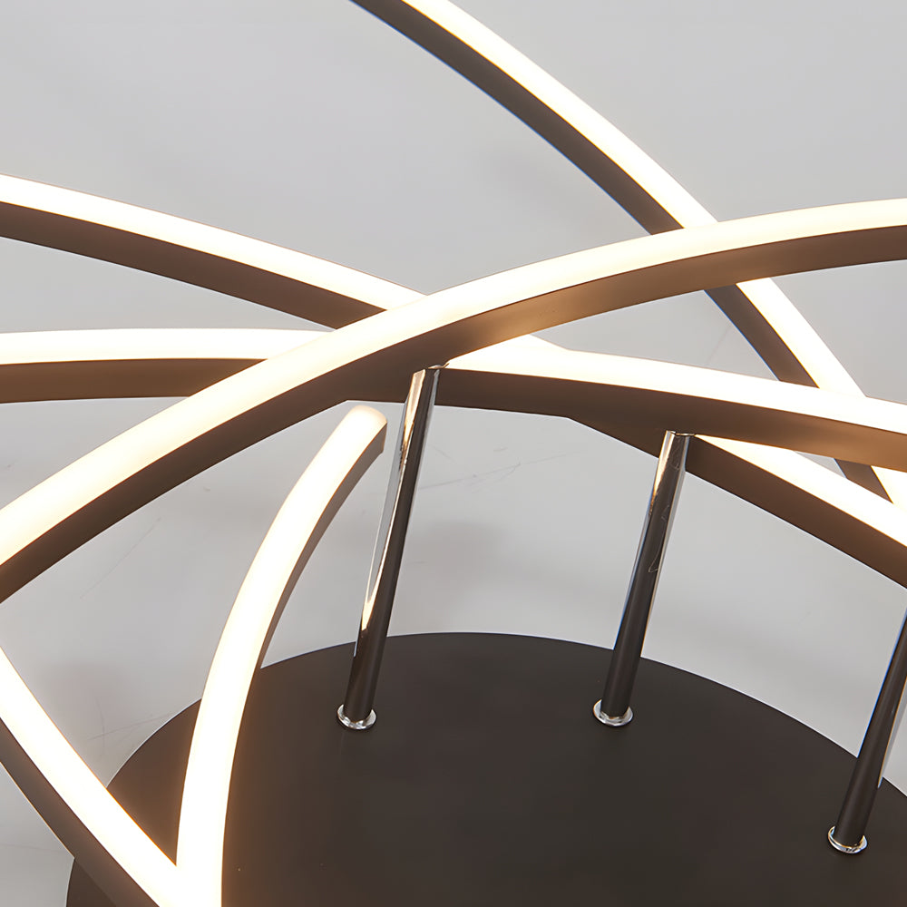 Modern Minimalist Line Design LED Ceiling Light Dimmable Flush Mount Lamp with Remote Control