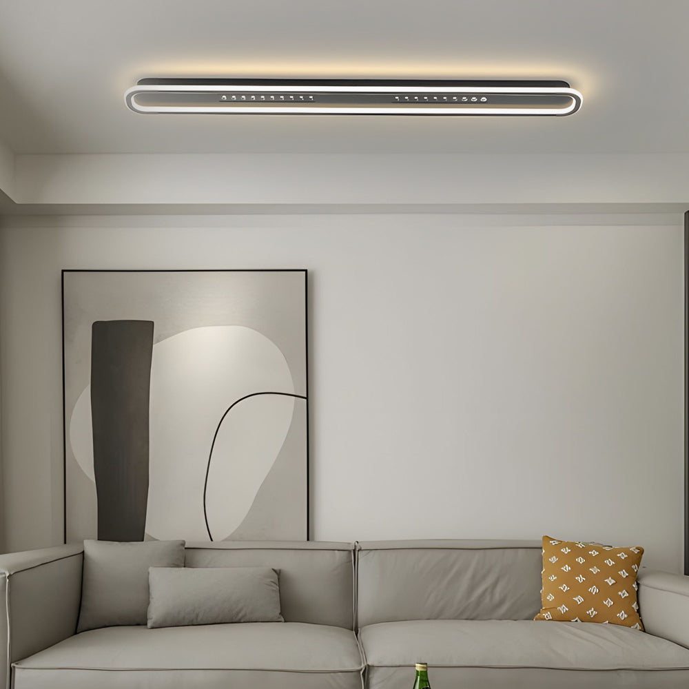 Modern Rounded Rectangular Flush Mount Ceiling Light with 3 Step Color Temperature