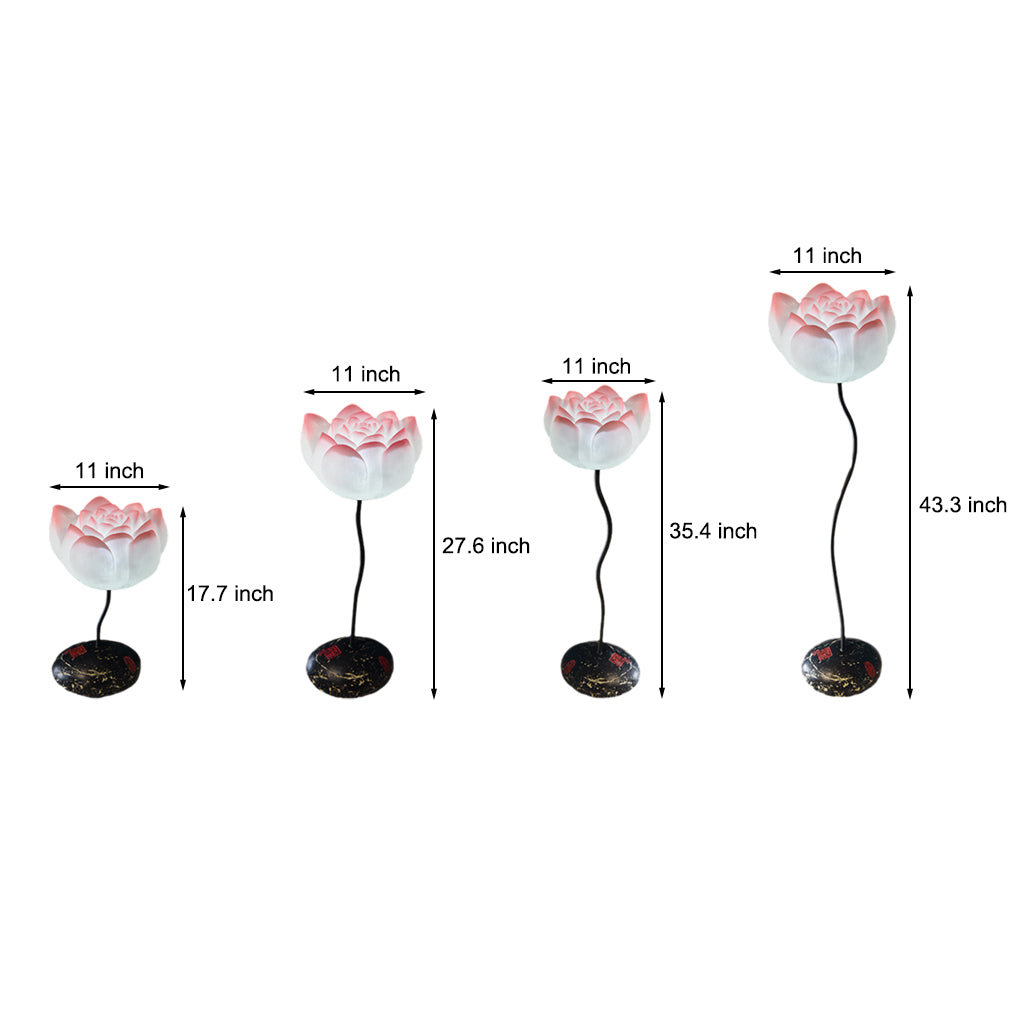 Modern Aesthetic Lotus Flower LED Floor Lamp with Pink and White Glass Shades