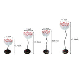 Modern Aesthetic Lotus Flower LED Floor Lamp with Pink and White Glass Shades