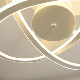Modern Waves Flower Bladeless Ceiling Fan with LED Lighting Mute Timing Nordic Creative Chandelier Fan