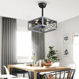 Retro Bladeless Ceiling Fan with 3 Color Dimmable LED Light and Remote Control