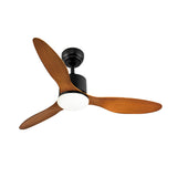 Modern 52 Inch Ceiling Fan with Dimmable LED Light and Remote 3 Blade Silent Motor Flush Mount