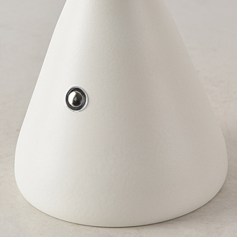 Modern Brushed Metal Mushroom LED Table Lamp with Touch Dimming for Bedroom