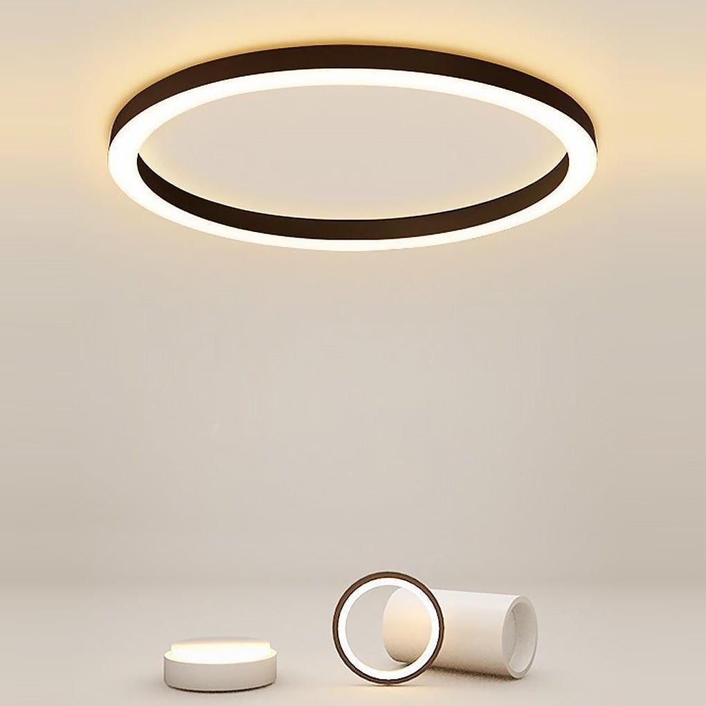 16 Inch Dimmable Round LED Flush Mount Ceiling Light Modern Simple Circle Lamp with Remote Control