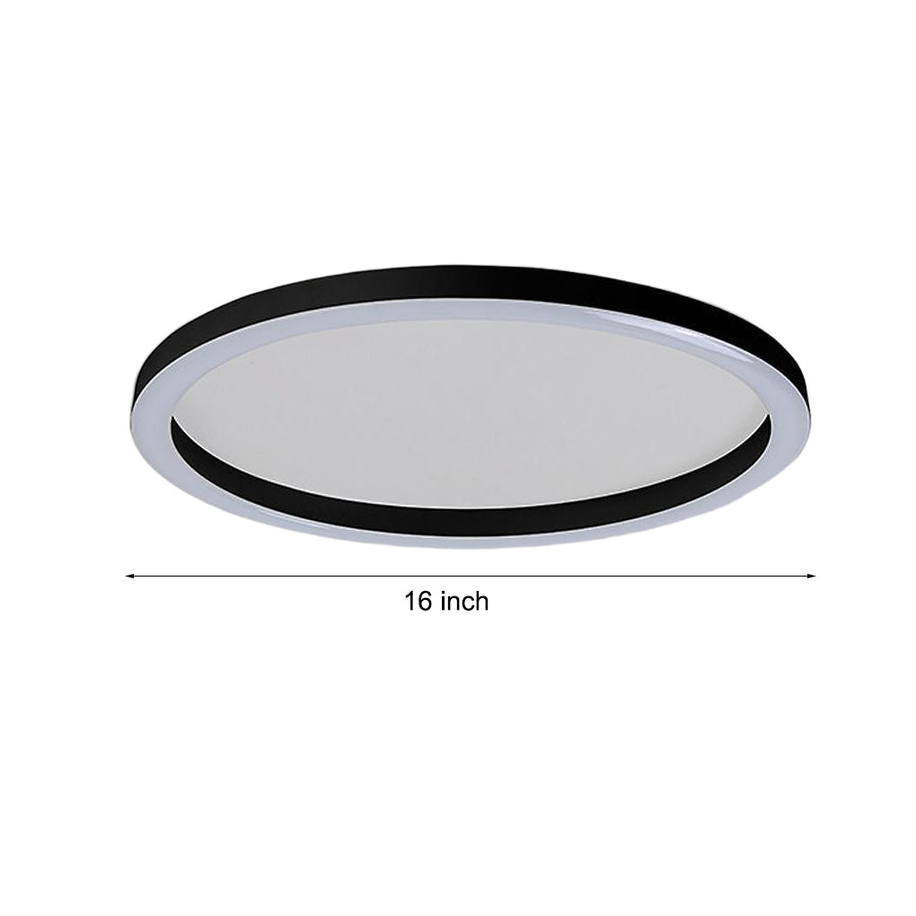 16 Inch Dimmable Round LED Flush Mount Ceiling Light Modern Simple Circle Lamp with Remote Control
