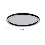 16 Inch Dimmable Round LED Flush Mount Ceiling Light Modern Simple Circle Lamp with Remote Control