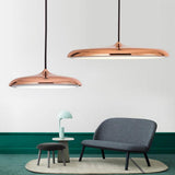 16 Inch Modern Round Metal LED Pendant Light Adjustable Hanging Island Lighting for Kitchen Dining Room