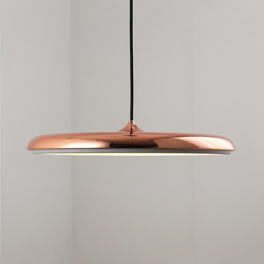 16 Inch Modern Round Metal LED Pendant Light Adjustable Hanging Island Lighting for Kitchen Dining Room