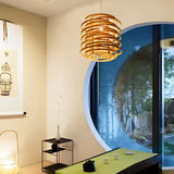 16 Inch Round Bamboo Woven Pendant Light Farmhouse Hanging Ceiling Lamp for Living Room