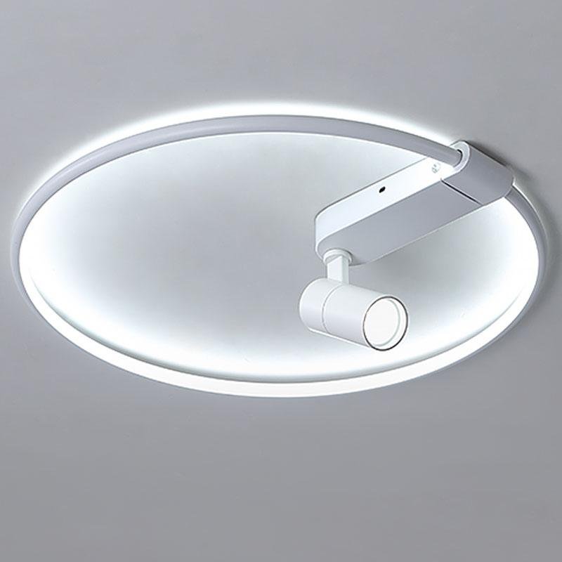 16 Inch Round Dimmable Flush Mount Ceiling Light with Adjustable Track Spotlights