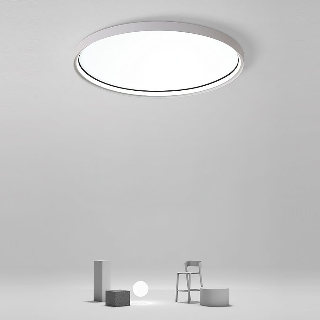 16 Inch Modern Round LED Flush Mount Ceiling Light with Acrylic Edge Design