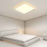 16 Inch Square LED Flush Mount Ceiling Light with Remote Control Dimmable Modern White Fixture