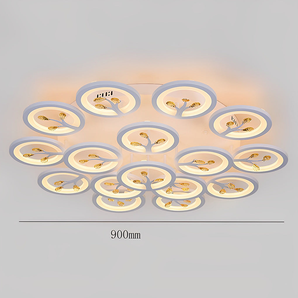 Modern White Flower LED Ceiling Light Dimmable Flush Mount Nordic Bedroom Fixture