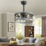 Retro Bladeless Ceiling Fan with 3 Color Dimmable LED Light and Remote Control