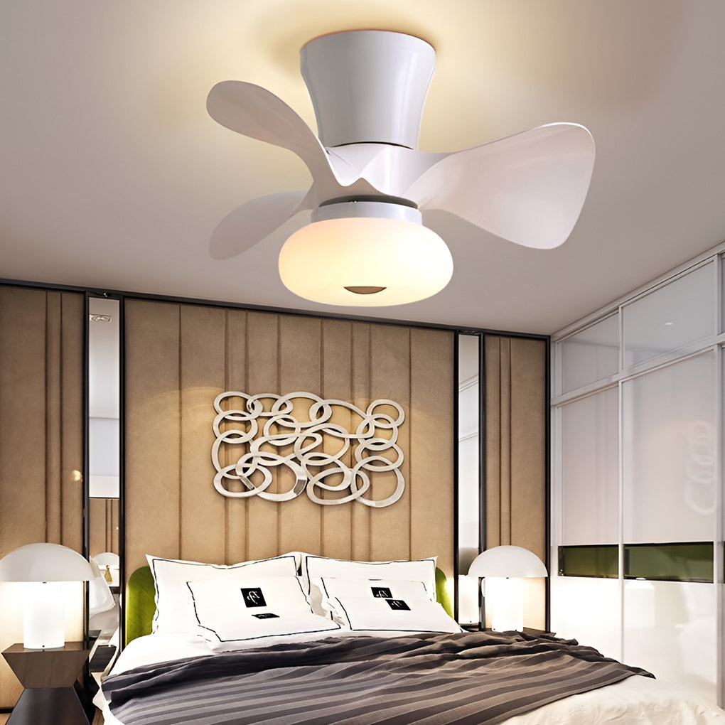 Nordic Style Macaron Color LED Ceiling Fan with Inverter Motor and Remote Control Dimming