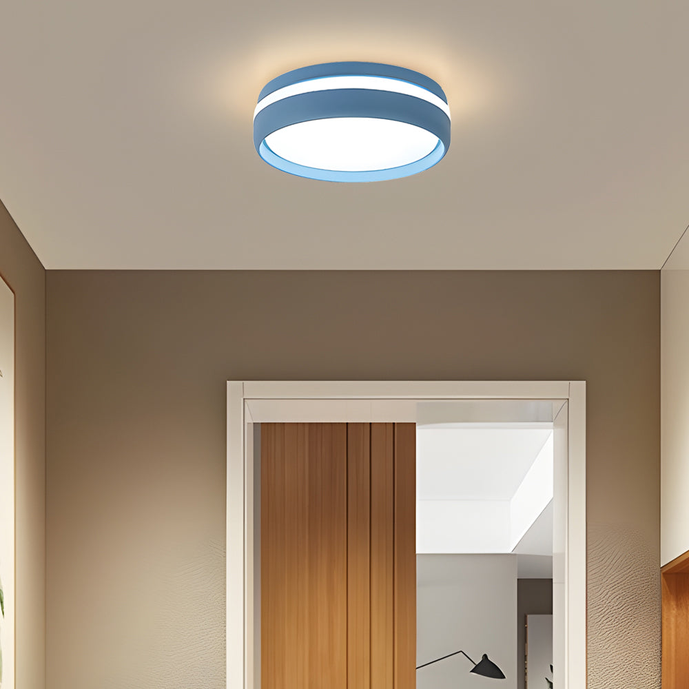 Modern Round LED Flush Mount Ceiling Light with Acrylic Shade for Bedroom Hallway and Living Room