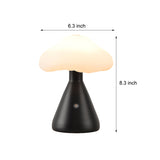 Modern Brushed Metal Mushroom LED Table Lamp with Touch Dimming for Bedroom