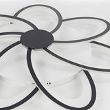 Geometric Flower LED Flush Mount Ceiling Light with Acrylic Petal Design in Black