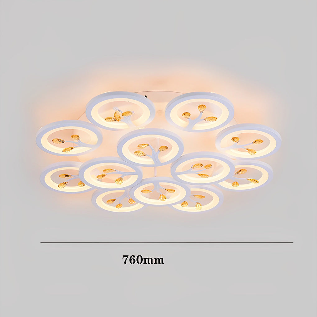 Modern White Flower LED Ceiling Light Dimmable Flush Mount Nordic Bedroom Fixture