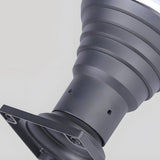 18.9 Inch Black Round Solar Pier Mount Post Light Waterproof Outdoor LED Fixture for Garden and Gate