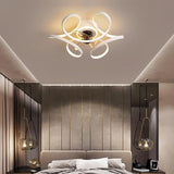 18 Inch Flower Shaped Modern Flush Mount Ceiling Fan with Light and Remote Control