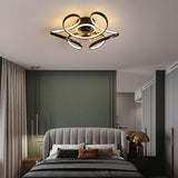18 Inch Flower Shaped Modern Flush Mount Ceiling Fan with Light and Remote Control