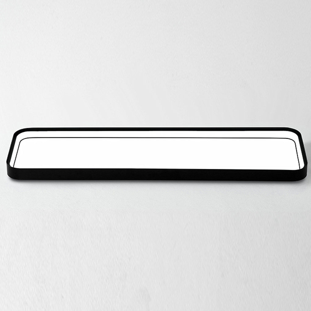 Modern 18 Inch Rectangular LED Flush Mount Ceiling Light with Remote Control for Kitchen Hallway
