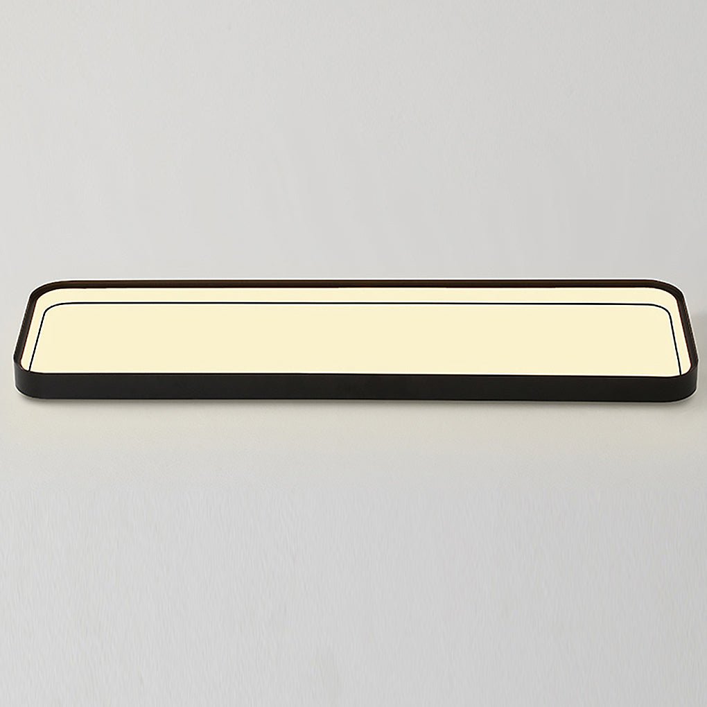 Modern 18 Inch Rectangular LED Flush Mount Ceiling Light with Remote Control for Kitchen Hallway