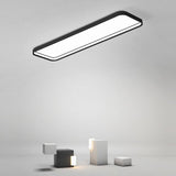 Modern 18 Inch Rectangular LED Flush Mount Ceiling Light with Remote Control for Kitchen Hallway