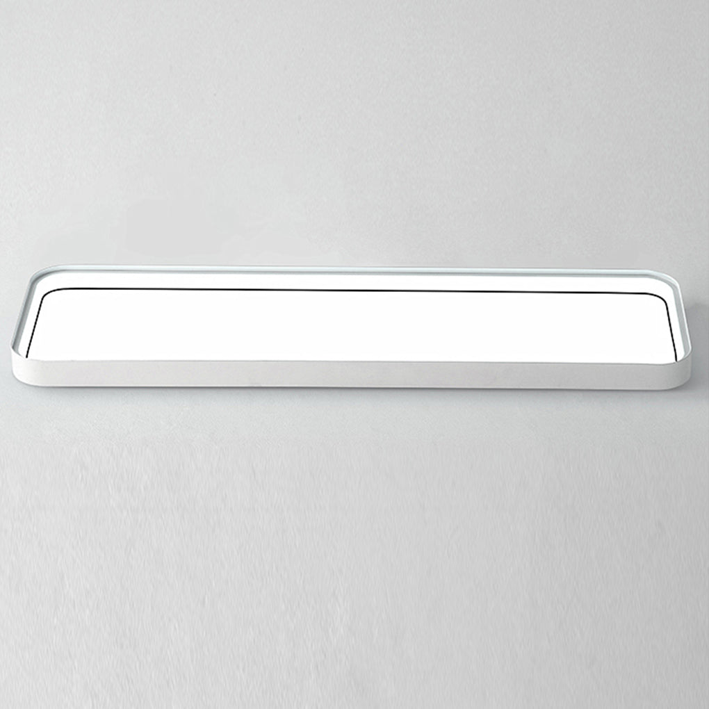 Modern 18 Inch Rectangular LED Flush Mount Ceiling Light with Remote Control for Kitchen Hallway