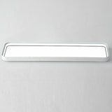 Modern 18 Inch Rectangular LED Flush Mount Ceiling Light with Remote Control for Kitchen Hallway