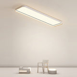 Modern 18 Inch Rectangular LED Flush Mount Ceiling Light with Remote Control for Kitchen Hallway