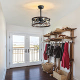 Retro Bladeless Ceiling Fan with 3 Color Dimmable LED Light and Remote Control