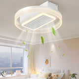 Nordic 19.7 Inch Low Profile Bladeless Ceiling Fan with Dimmable LED Light and 6 Speed Remote Control