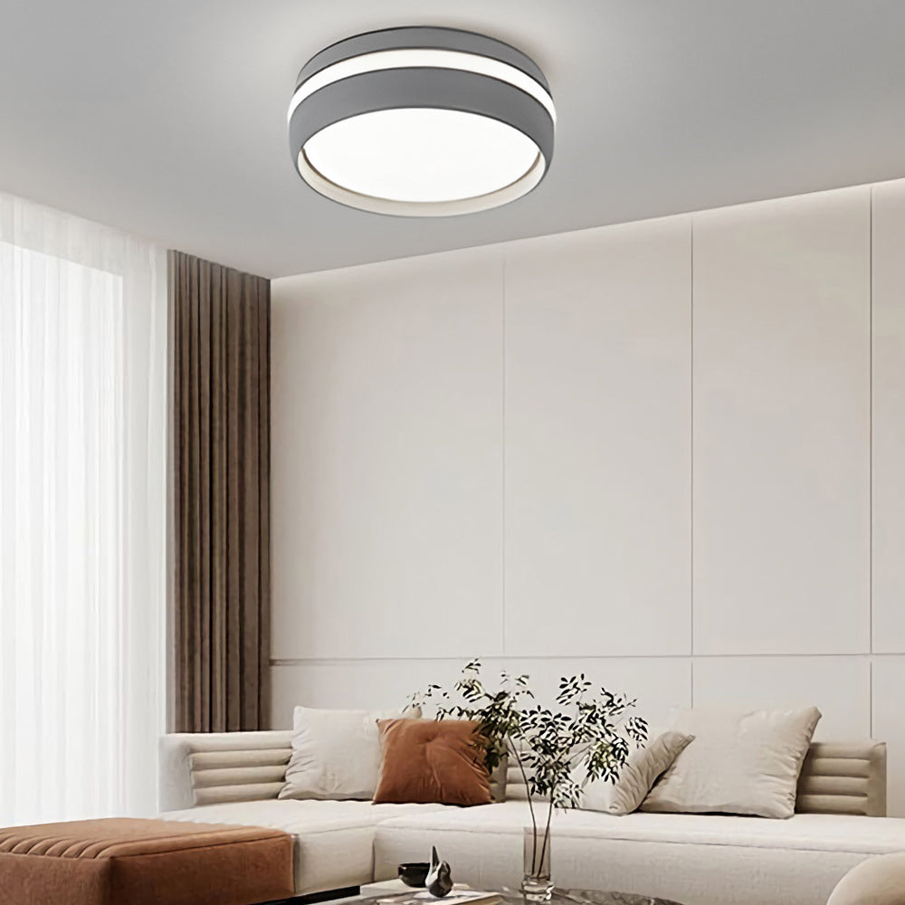 Modern Round LED Flush Mount Ceiling Light with Acrylic Shade for Bedroom Hallway and Living Room