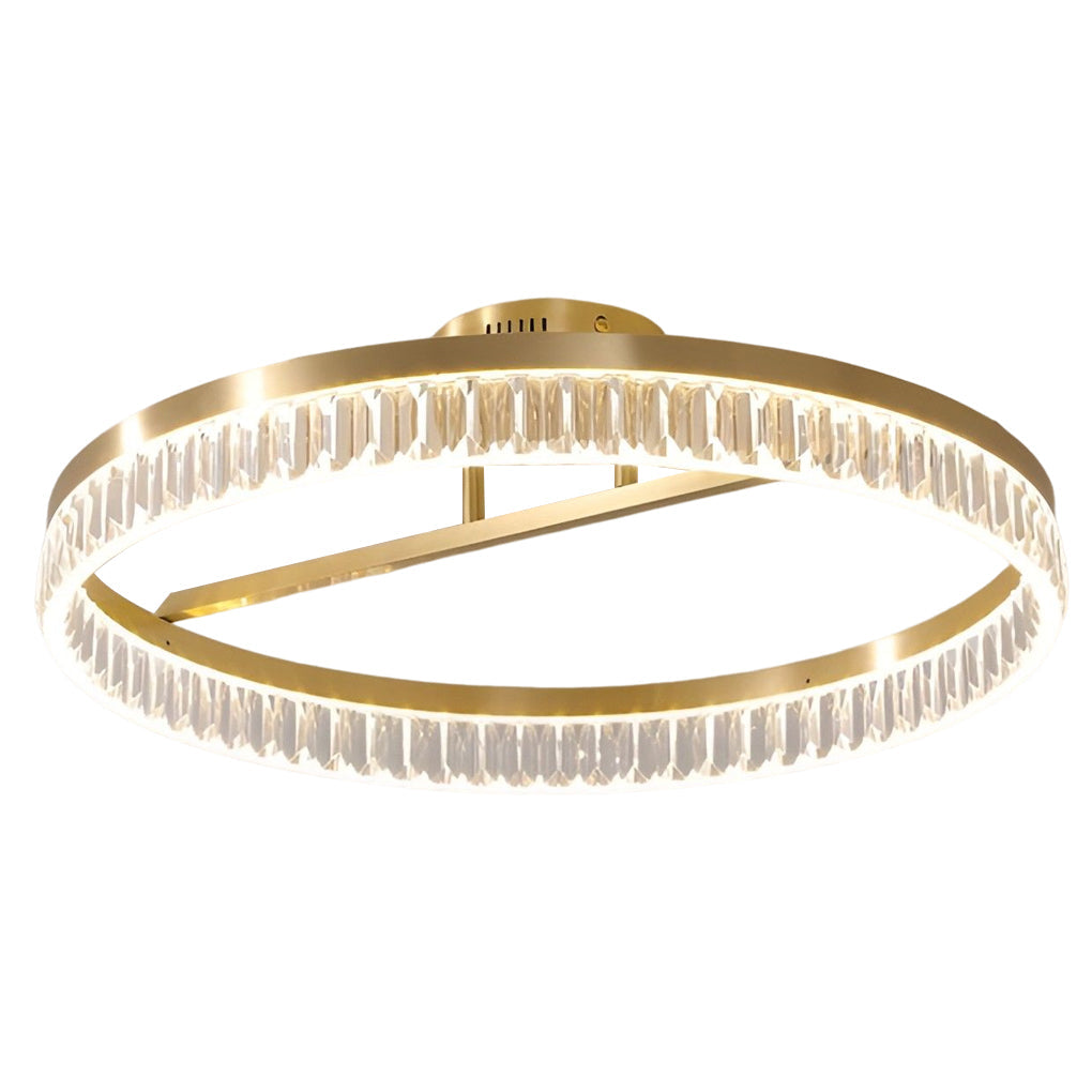 60W Modern Gold Round LED Ceiling Light Minimalist Flush Mount Lighting Fixture