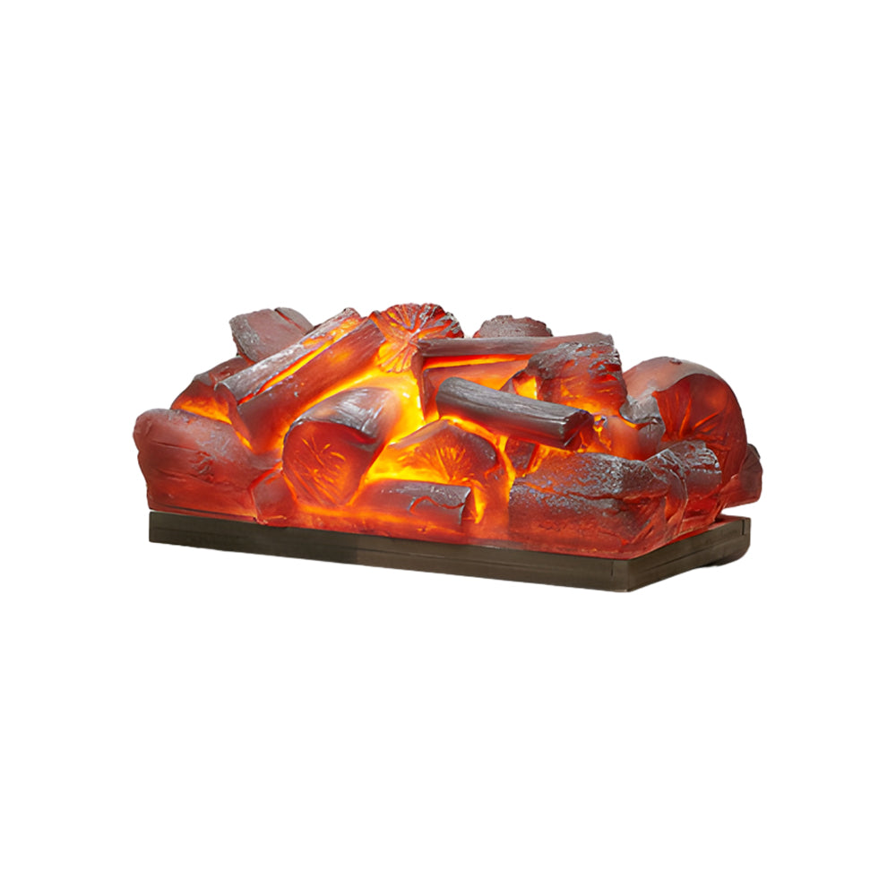 Realistic LED Resin Firewood Charcoal Simulation Flame Lamp for Indoor Decor