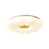 Modern Cloud Flower Acrylic Ceiling Light with 3 Step Dimming Flush Mount Lamp in White