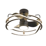 24 Inch Modern Flush Mount Ceiling Fan with Dimmable LED Light and Remote Control