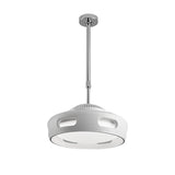 Modern White Round Smart Bladeless Ceiling Fan with Dimmable LED Lighting