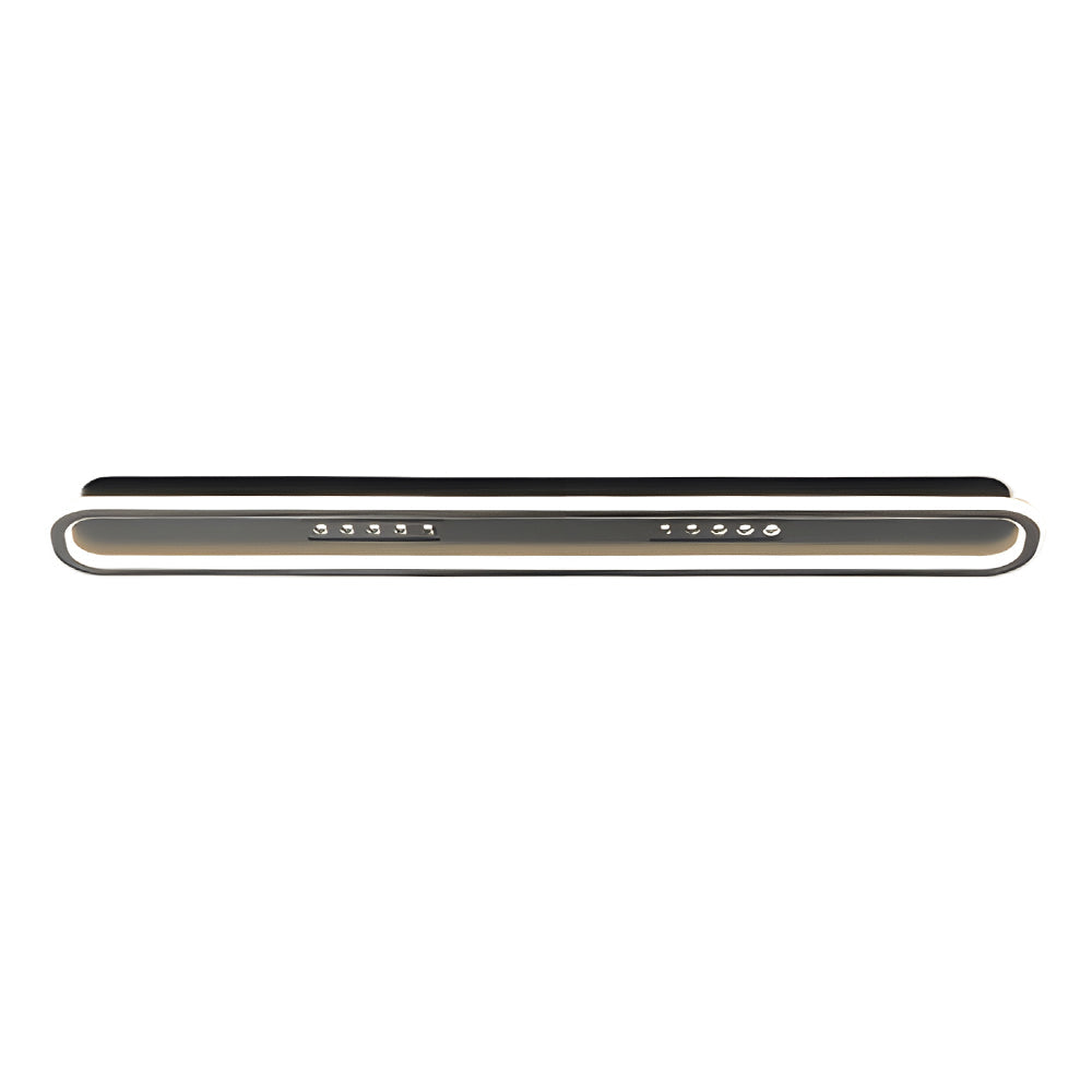 Modern Rounded Rectangular Flush Mount Ceiling Light with 3 Step Color Temperature