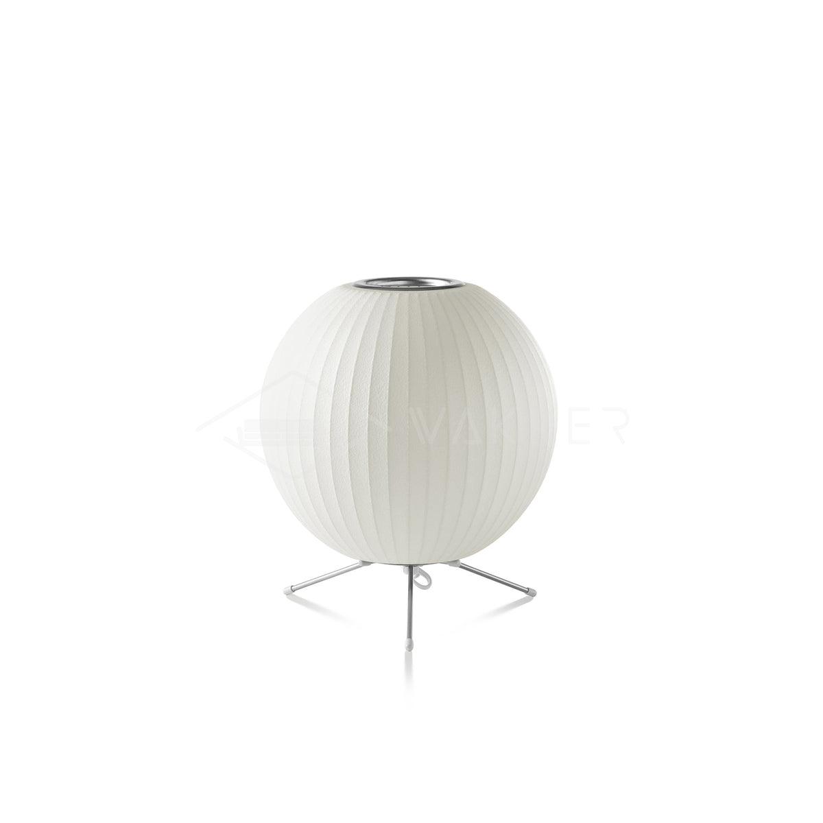 Modern Tripod Accent Table Lamp with White Polymer Bubble Shade for Elegant Interior Lighting
