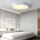 Modern Geometric LED Flush Mount Ceiling Light for Bedroom and Kitchen Dimmable Fixture